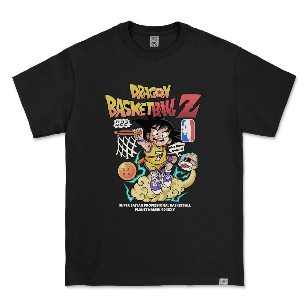 Kaos Distro Parodi ZeroTwentyTwo T-Shirt Dragon Basket Ball Z Black | Baju Pria Parody Plesetan Lucu