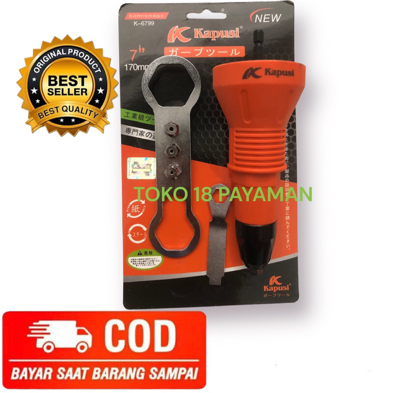 Kapusi Adaptor tang rivet set mesin bor /  Rivet gun elektrik adaptor