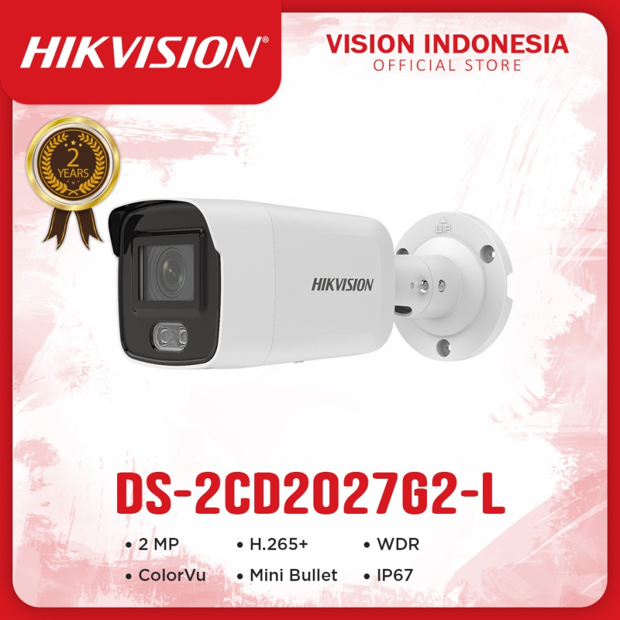 IP CAMERA HIKVISION COLORVU 2MP / COLORVU HIKVISION DS-2CD2027G2-L ORI