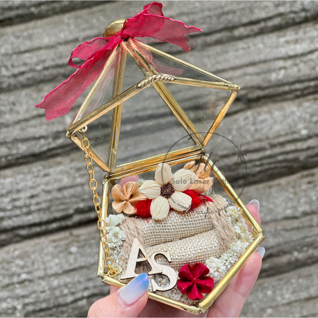 

RING BOX RING BEARER KOTAK MAHAR KOTAK CINCIN KOTAK PERHIASAN BISA CUSTOM INISIAL NAMA