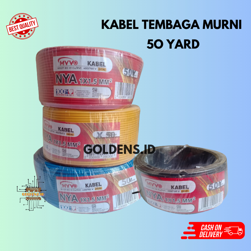 KABEL LISTRIK/KABEL LISTRIK TEMBAGA NYA 1.5 MM 50 YARD KAWAT TEMBAGA SNI (HARGA 1 ROLL)/KABEL ROLL