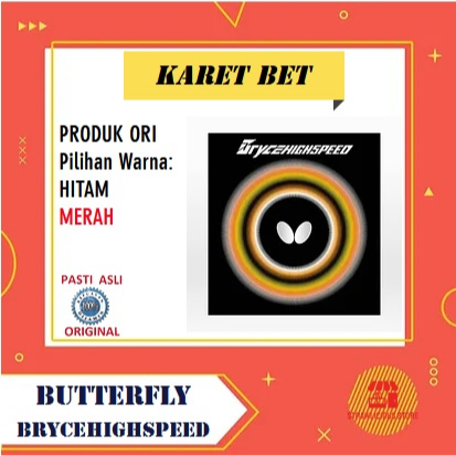 Karet Rubber Bat Pingpong Tenis Meja Butterfly Bryce High Speed Import Ori Japan
