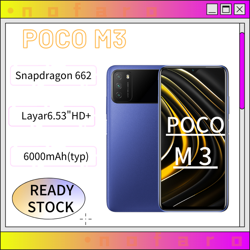 HP XIAOMI POCO M3/(6+128GB)/Redmi 9T/(6+128GB) 6000mAh Layar Besar 6,53" Garansi 1 Tahun
