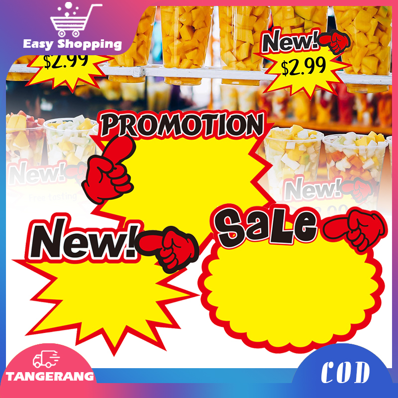 

50pcs Label Harga Pop Card Penjepit Harga Tulisan Promo Sale New Tag Kartu Promo Sale Price Tag