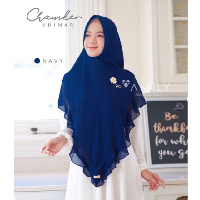 chamber khimar amily preloved , khimar ceruty preloved