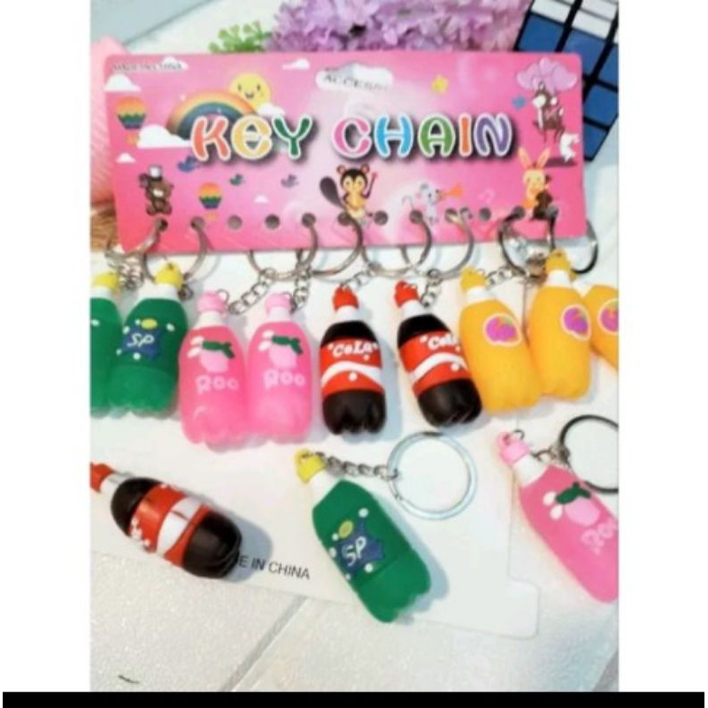gantungan kunci miniatur minuman sprint, Coca cola,fanta