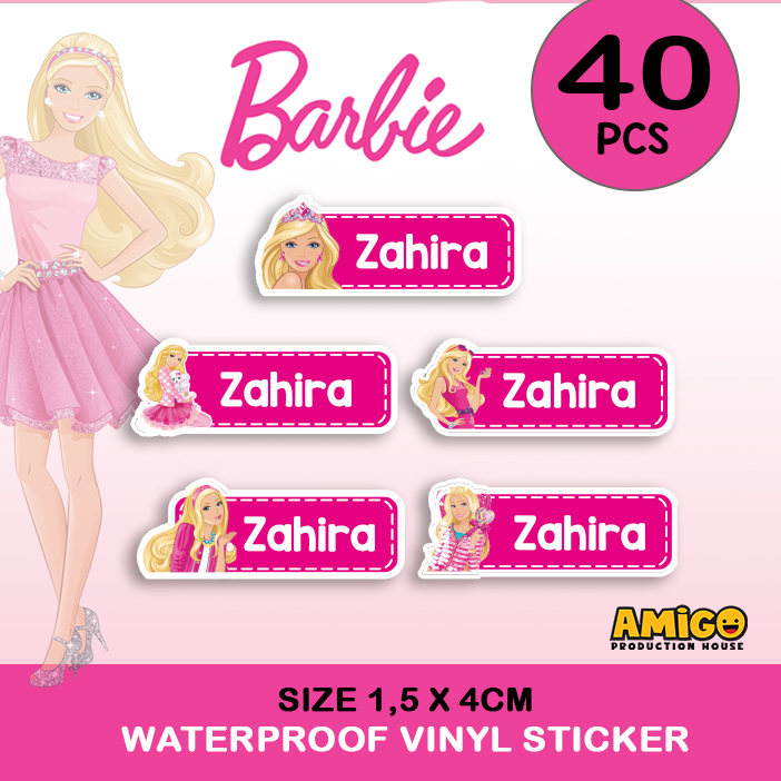 

Label Nama Barbie Alat Tulis ATK Stiker Nama Anak Sticker Label Custom Nama