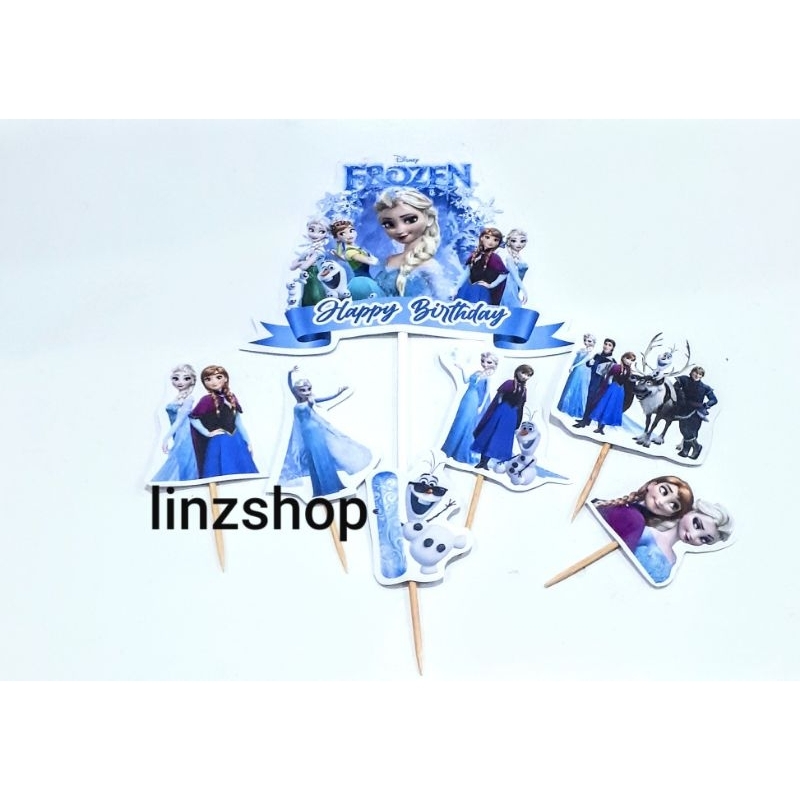 topper cake ultah tema little pony, super wings, tayo bus, Lol suprice, frozen / topper cake anak / 