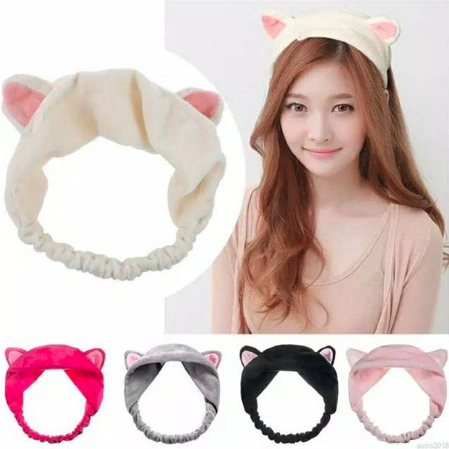 Bandana Korea Headband Kain Karet Motif Kuping Hewan
