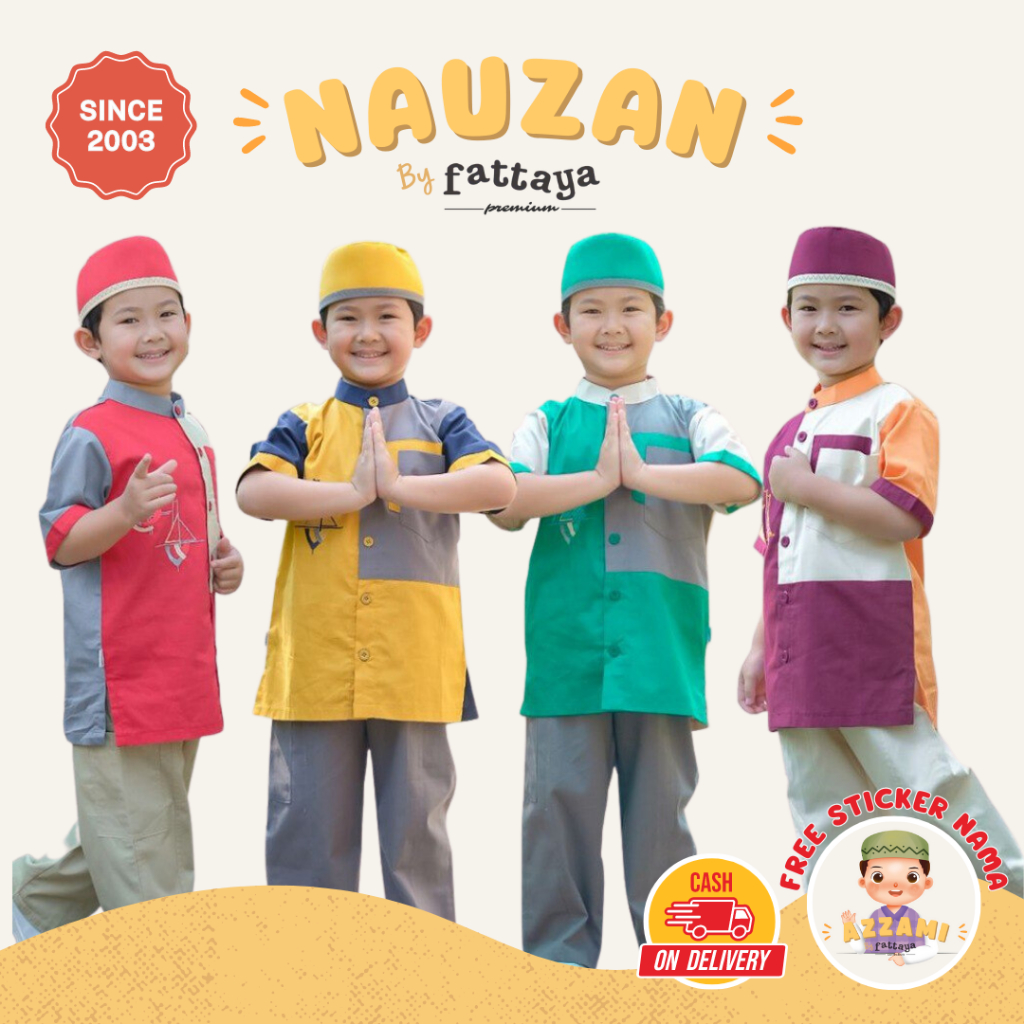Fattaya Premium Koko Anak Nauzan - Baju Muslim Laki-laki Busana Putra Islami untuk Buah Hati Setelan