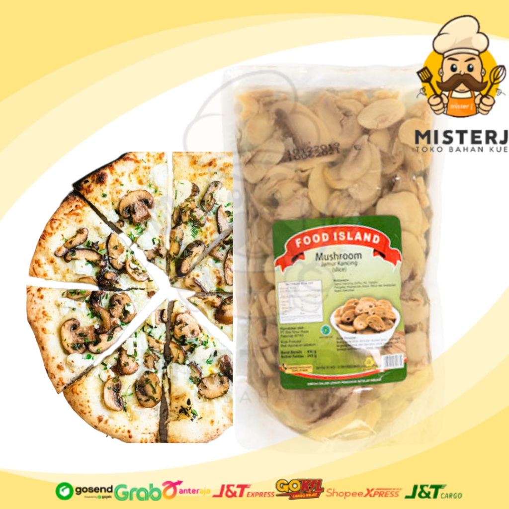 

Food Island | Jamur Potong | 450 Gram | Mushroom Slice | Topping Mushroom Pouch