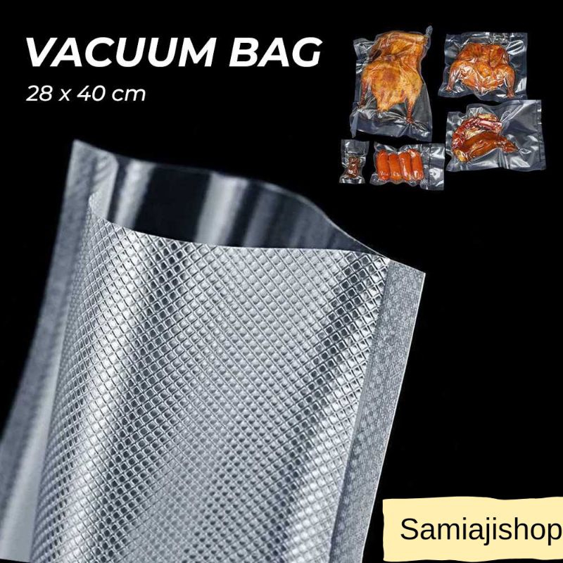 Plastik Vakum Embos 28x40 Makanan Vacum Kantong Vacuum Fakum Store Bag Embossed Emboss 28x35