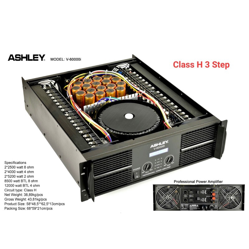 Power Ashley V 60000 i Original Amplifier ASHLEY V60000i Class H 3 Step