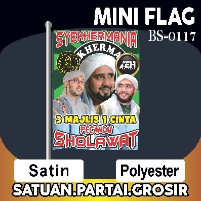 Mini Flag Syekhermania Rombongan Pecinta Sholawat / Cetak Mini Flag