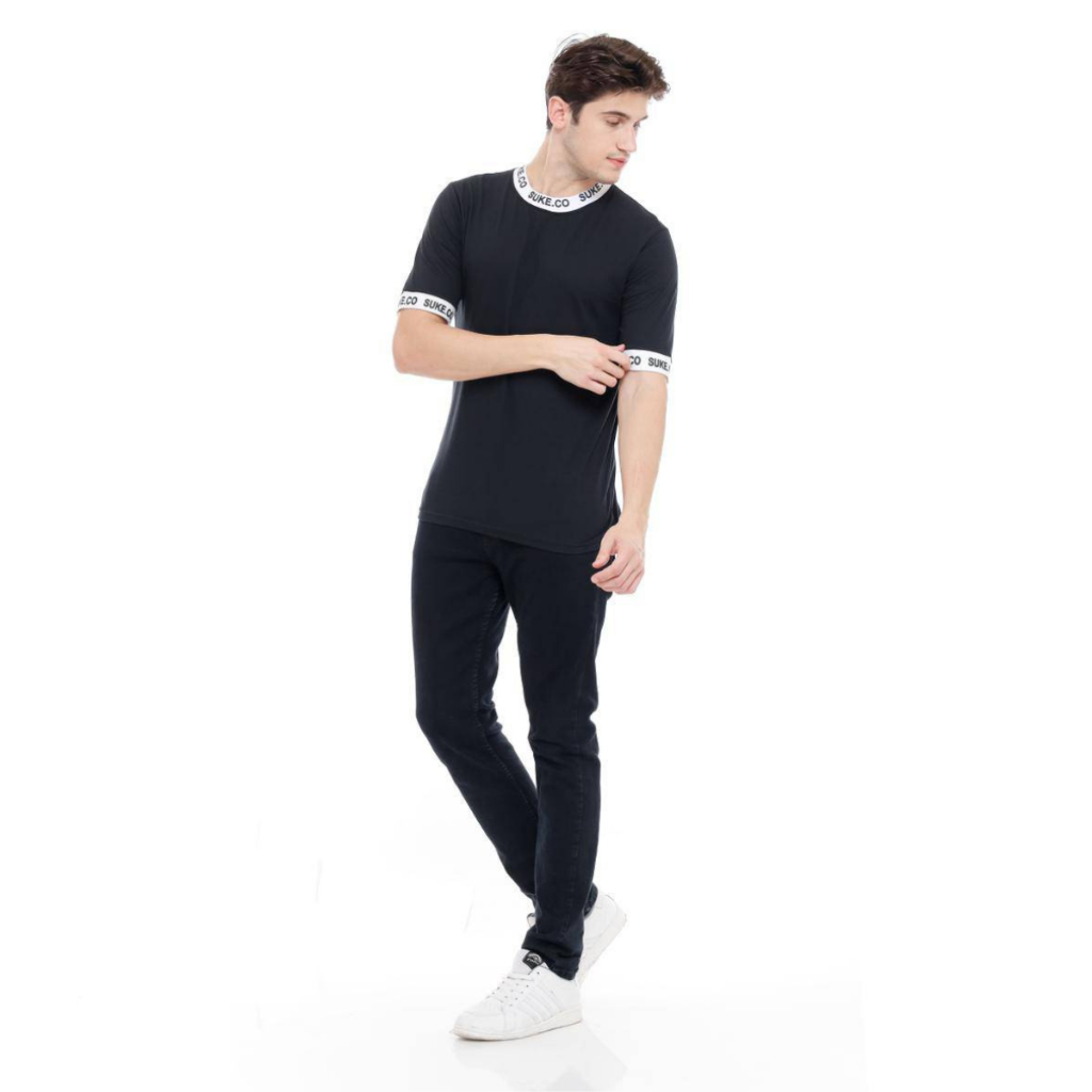 Baju Kaos Pria Ringer Basic Suke Colection / T-shirt Pria Lengan Pendek / Kaos Distro