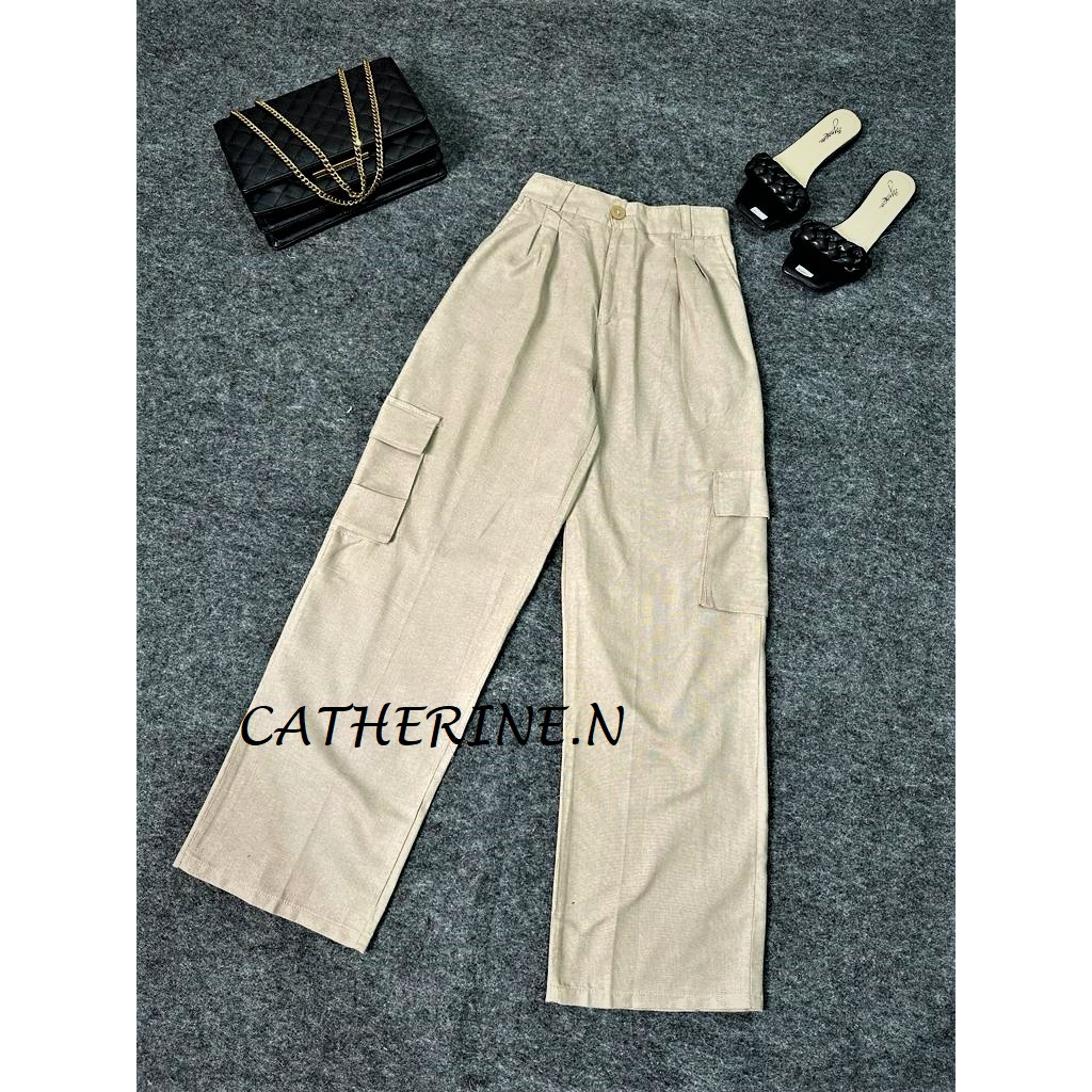 PANTS LINEN CARGO 6857 / CARGO PANTS BAHAN LINEN