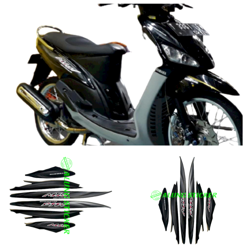 STIKER STRIPING LIS BODY MOTOR MIO SPORTY 2007 STD FULL HITAM