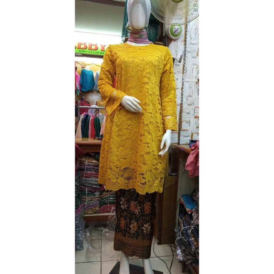 PROMO KEBAYA BRUKAT TUNIK GAMIS MUSLIM MODERN GOLD ATASAN JUMBO