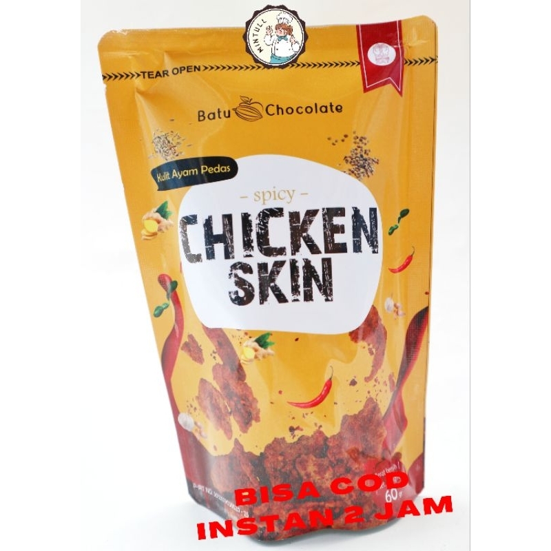 

CAMILAN KULIT AYAM PEDAS CHICKEN SKIN SPICY SNACK KEKINIAN OLEH-OLEH BATU MALANG ENAK MURAH 60 GRAM