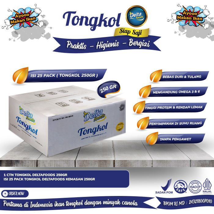 

DeltaFoods - Ikan Tongkol Siap Saji Dengan Minyak Kanola 250gram Dus