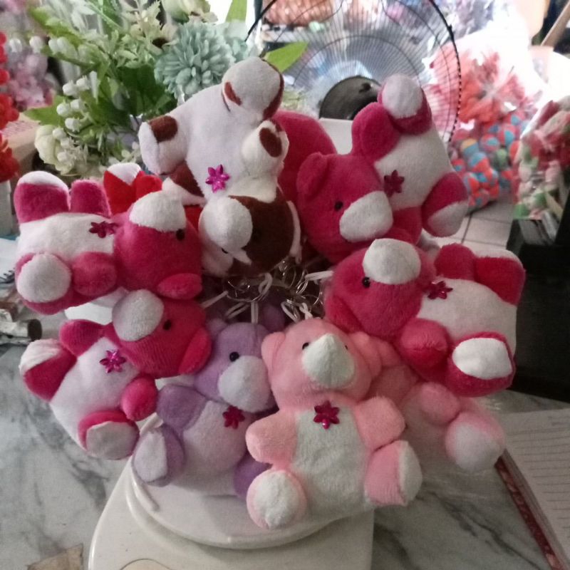 gantungan kunci teddy bear, bear ukuran kecil 10cm an souvenir cendramata