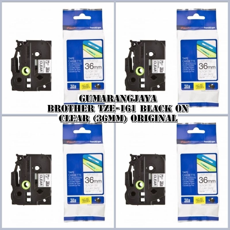 

BROTHER LABEL TZE-161 BLACK ON CLEAR (36MM) ORIGINAL NEW