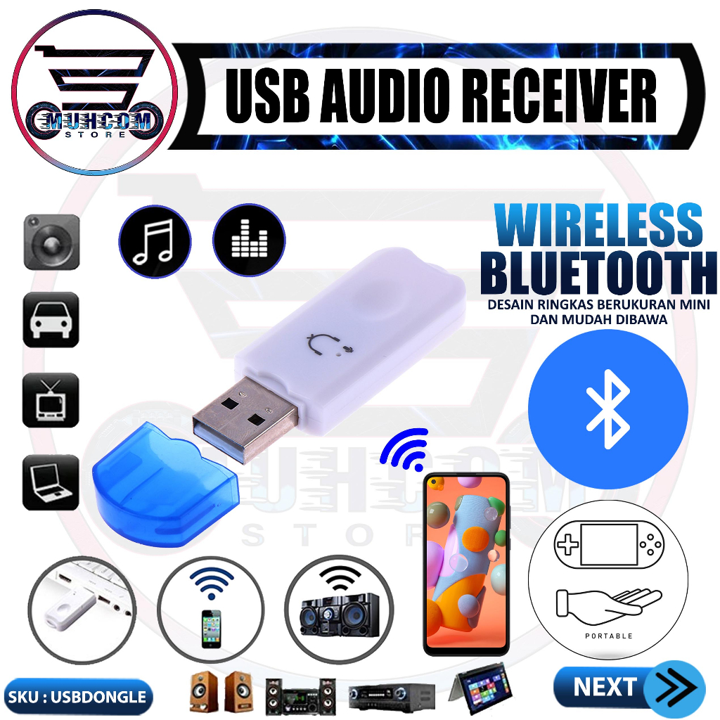 Smart Bluetooth USB Dongle Receiver Music MP3 Adaptor Audio Nirkabel Penerima Musik MP3 Stereo Kompa
