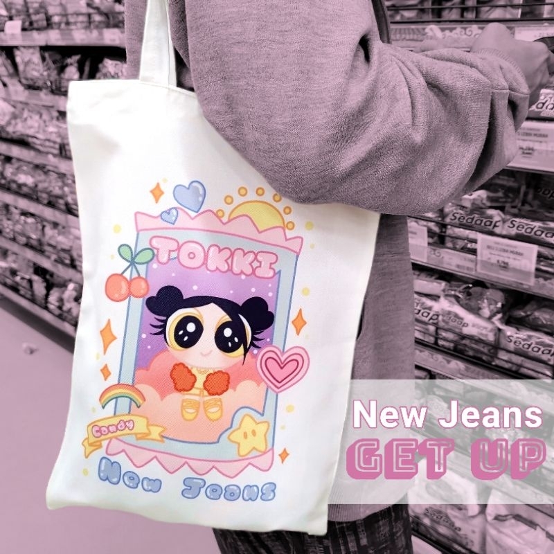 NEWJEANS X POWER PUFF GIRL TOTEBAG/ NEWJEANS X POWER PUFF GIRLS/ NEW JEANS SUPER SHY