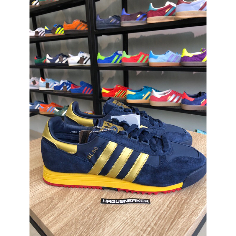 ADIDAS SL80 SL 80 SPZL [NAVY/GOLD] #EF1159 HAGUSNEAKER GARANSI 100% ORIGINAL 