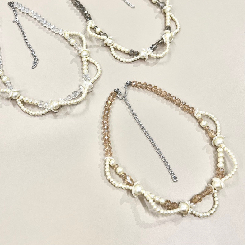 Kalung Hijab Premium Crystal / Necklace Manik Manik / Choker