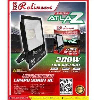 LAMPU SOROT LED 200 WATT PUTIH ROLINSON IP66 Lampu tembak LED 200 watt FLO