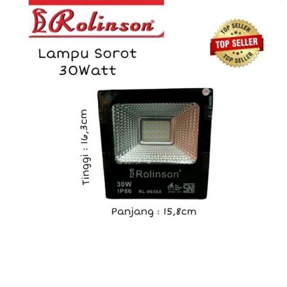 LAMPU SOROT LED 30 WATT PUTIH ROLINSON IP66 Lampu tembak LED 30 watt FLO