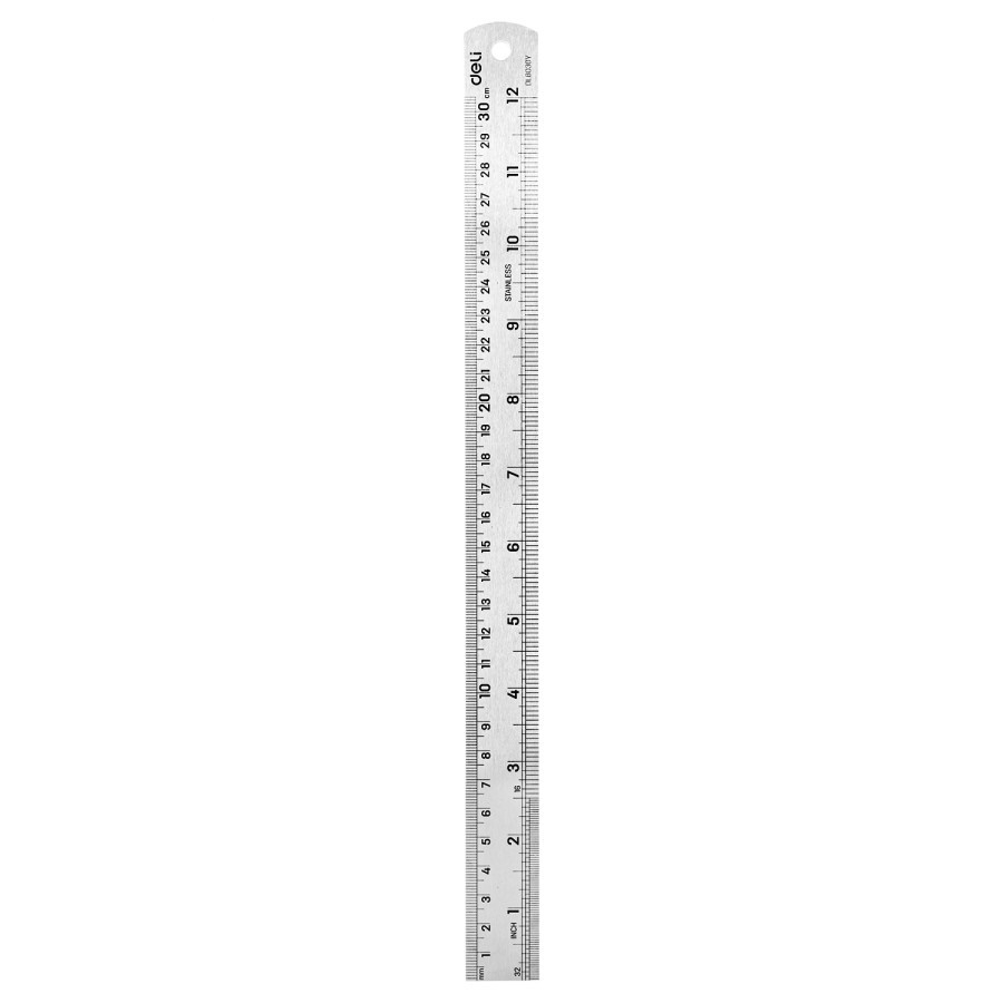 

Penggaris Mistar Besi 30 cm Ekstra Tebal DELI Steel Ruler Bagus Anti karat