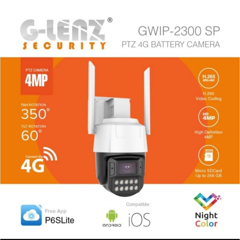 GLENZ CCTV SIMCARD 4G OUTDOOR 4MP - GWIP-2300-SP (P6SLITE)