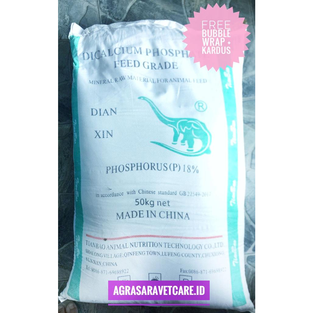 DCP 18  KEMASAN 1KG- Dicalcium Phospate Dikalsium Fosfat Pospat Suplemen Kalsium Ayam Kambing Sapi