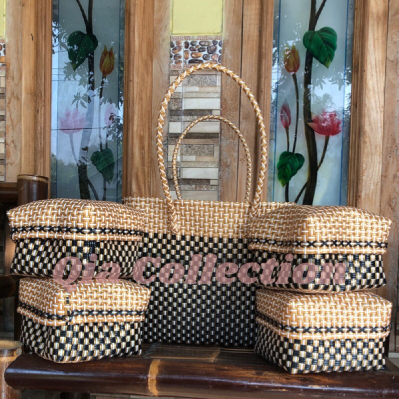 Tas set keben 4 / set keben bali / canang sari / tas anyaman keben