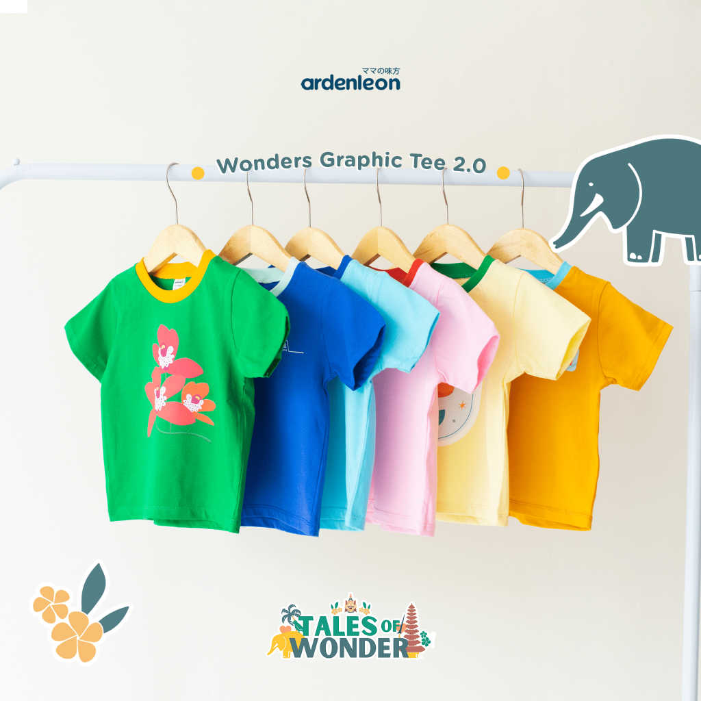 ARDENLEON Atasan Kaos Anak Wonders Graphic Tee 2.0