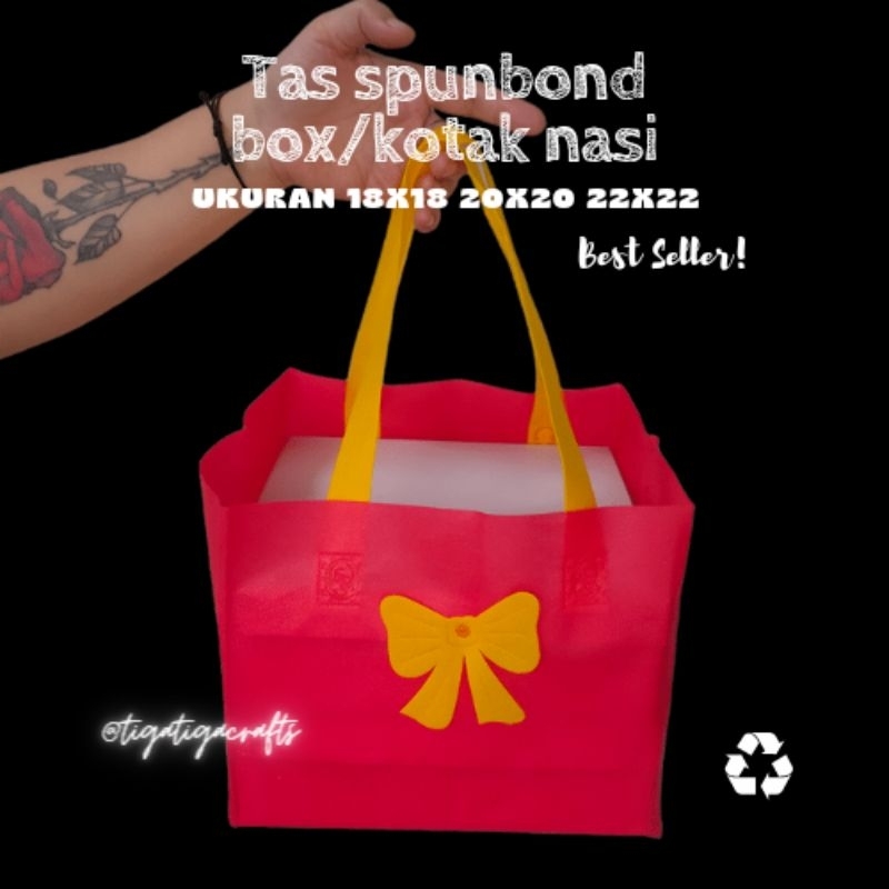 

iDk90 BUNGA/PITA LUSINAN tas kain kotak nasi lusinan tas spunbond box tas syukuran tas kotak nasi