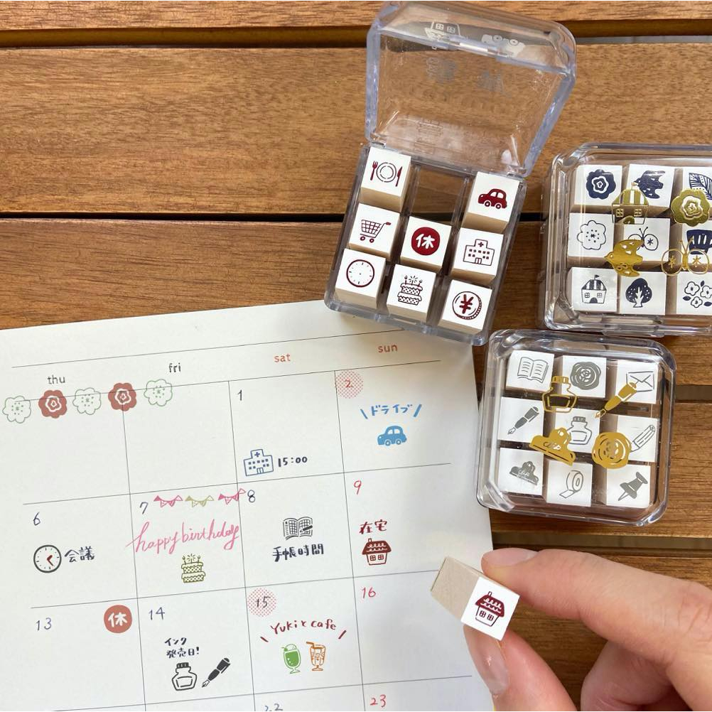 

RB Beverly Planner Companion Mini Stamp Set Animal Stationery Hobby Stempel Journal Tanpa Tinta