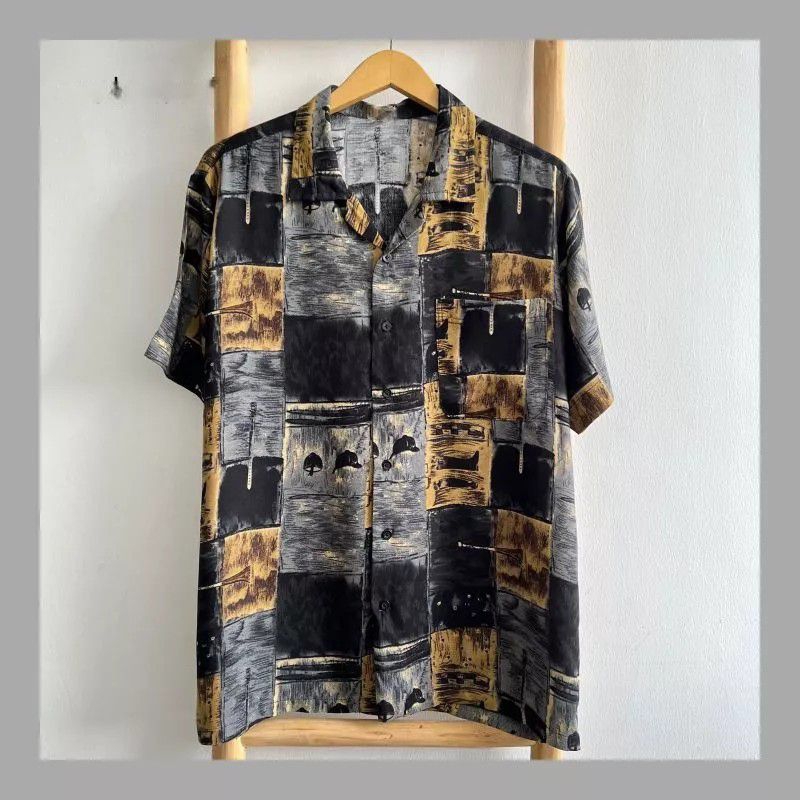 Kemeja Hawai Rayon Motif Pria
