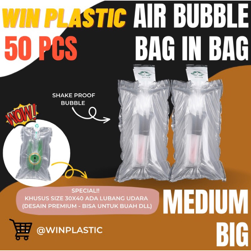 

Inflatable Air Bubble 50 pcs - Kantong Udara - Bubble Air - Plastik Udara Air Bubble Bag in bag Inflatable Buffer Bag Bubble Express Ukuran Medium-Large