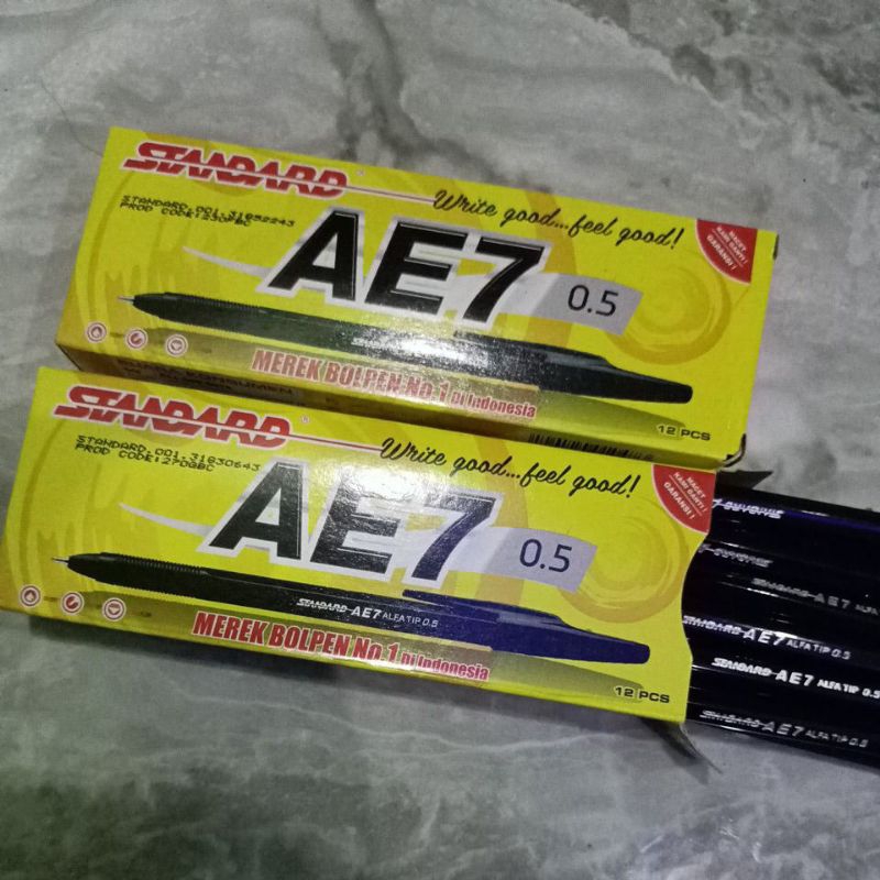 

Pena bolpen standard AE 7 original 1pack 12 pcs