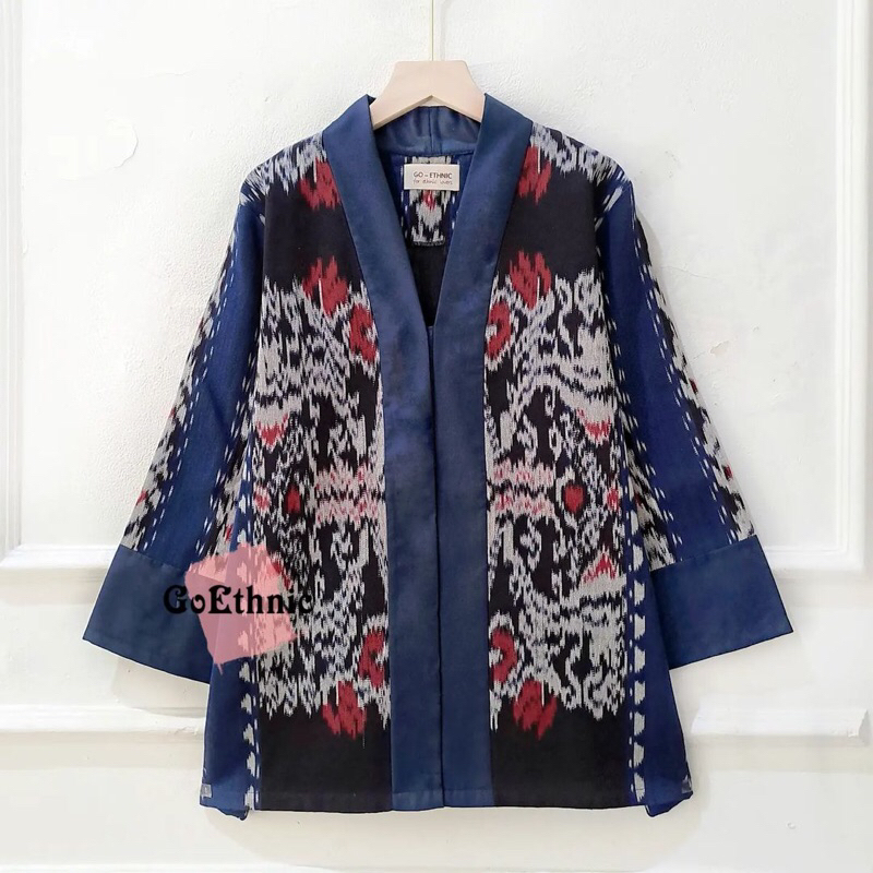 TENUN_GAYA Blazer Batik Wanita Modern tenun wanita atasan wanita baju tenun jepara blazer jumbo fash