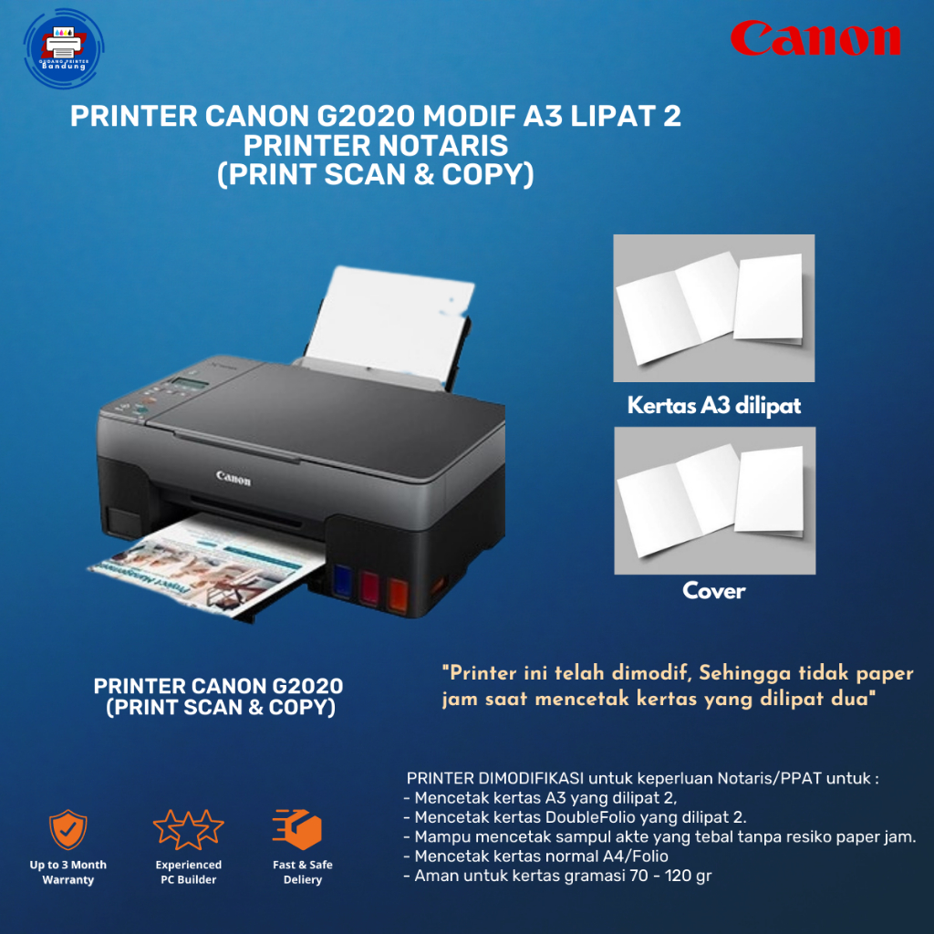 Printer Canon Untuk Notaris/ PPAT (A3 LIPAT) - G2020 Print scan copy