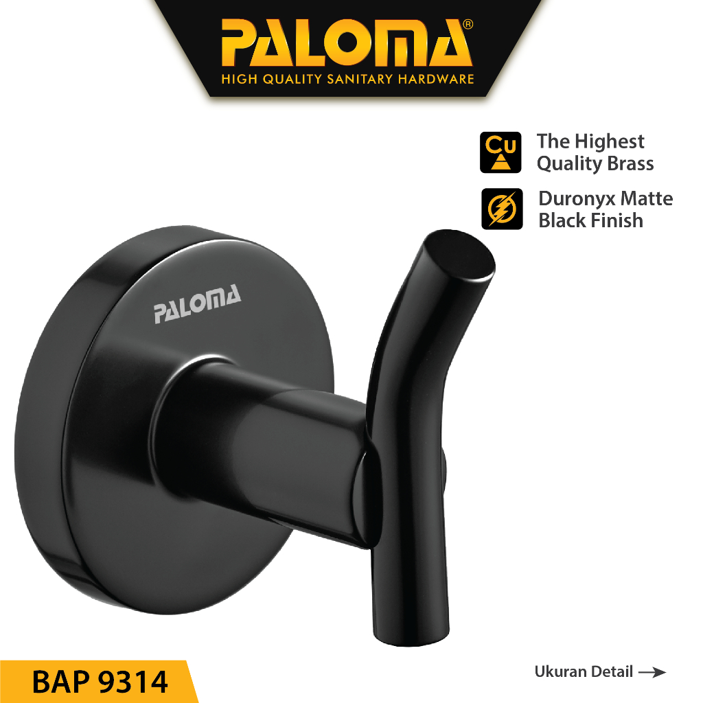 PALOMA BAP 9314 Kapstok Gantungan Baju Handuk Rak Hanger Mandi 1 Kait