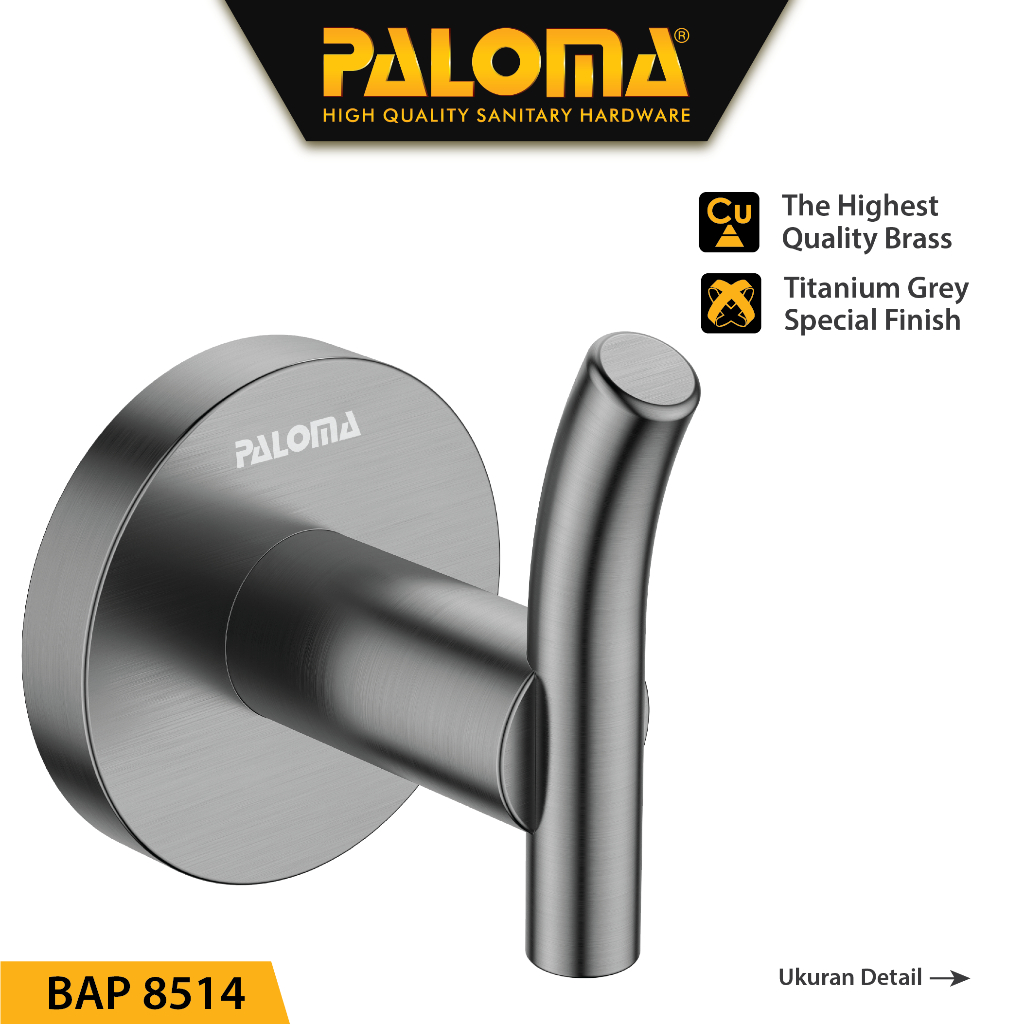 PALOMA BAP 8514 Kapstok Gantungan Baju Handuk Rak Hanger Mandi 1 Kait