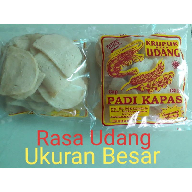 

kerupuk atau krupuk ukuran besar rasa udang cap padi kapas @250g