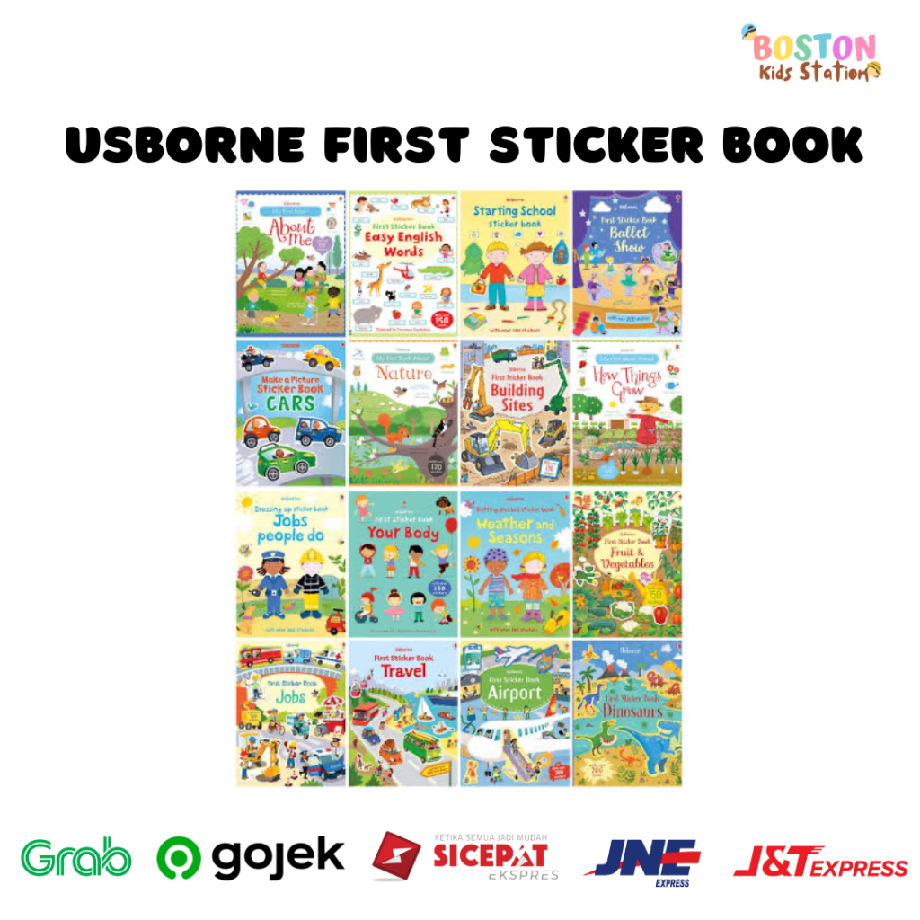 BOSTON - Usborne First Sticker Book | My Body | Jobs | Airport | Space | Dinosaurs | Fairground | Ju