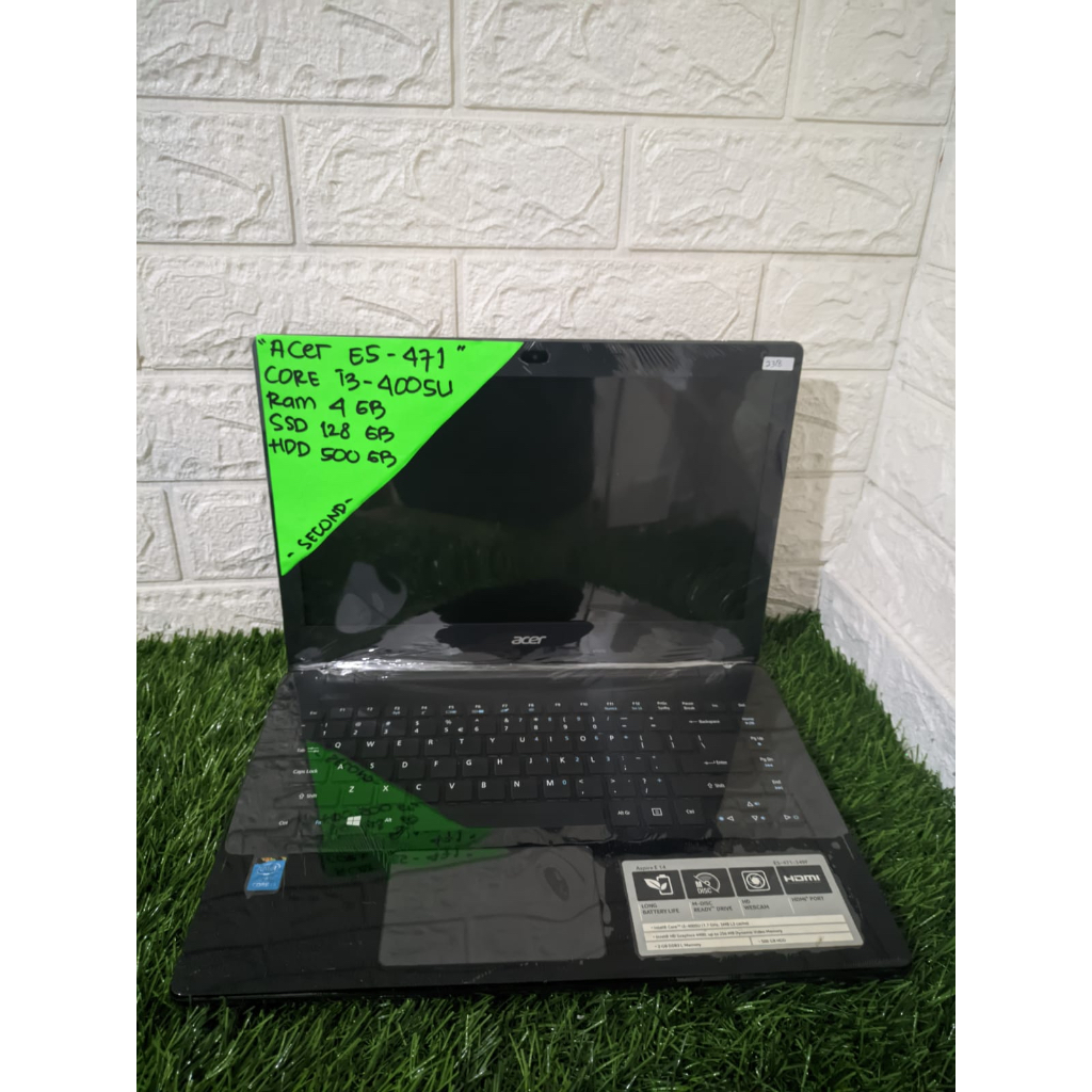 ACER E5-471 CORE I3-4005U RAM 4 GB SSD 128 GB HDD 500 GB 14 INCH (2318)