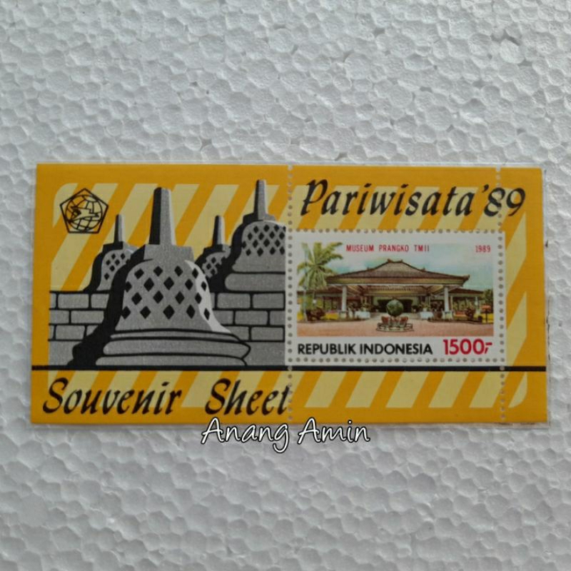 

LOT.F211 PRANGKO INDONESIA SOUVENIR SHEET SS84 PARIWISATA 1989